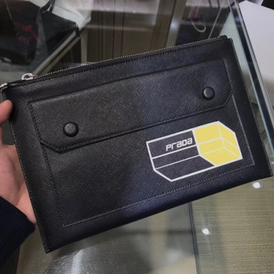 Prada Saffiano Mens Clutch Bag,28CM - 프라다  사피아노 남성용 클러치백 2NG005-11,28CM