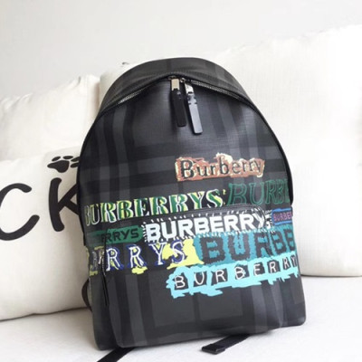 Burberry 2018 Vintage Painting Check Back Pack , 40cm - 버버리 2018 빈티지 페인팅 남여공용 체크 백팩 ,BURB0006,40cm,블랙