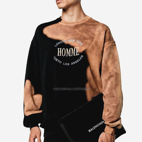 Balenciaga 2018 MM/WM Bleachid Cotton Hood Tee - 발렌시아가 남자 블리치드 맨투맨(기모)Bal0078x.Size(m- xl)블랙