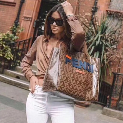 Fendi Women Tote Shopper Bag ,38CM - 펜디 여성용 토트 쇼퍼백  FENB0041,38CM,브라운