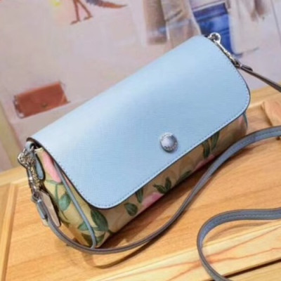 Coach 2018 Leather Coted Riversible Shoulder Bag,21cm - 코치 2018 레더 코티드 리버서블 숄더백 COAB0042,21cm,블루/화이트