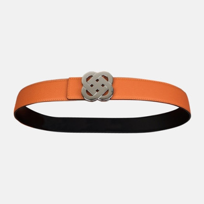 [매장판]Hermes 2019 Ladies Reversible Togo Leather Constance Belt - 에르메스 여성 리버시블 토고 가죽 콘스탄스 벨트 Her0080x.Size(3.8cm).오렌지은장