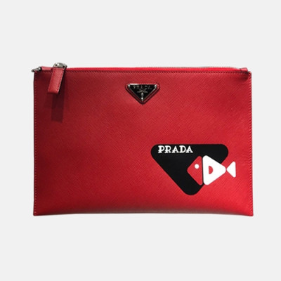 Prada 2019 Saffiano Mens Clutch Bag ,28CM - 프라다  2019 사피아노 남성용 클러치백 2NG005-18,28CM,레드