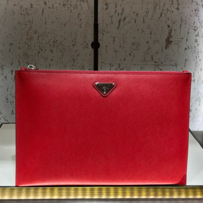 Prada Saffiano Mens Clutch Bag ,28CM - 프라다 사피아노 남성용 클러치백 2NG005-29,28CM,레드