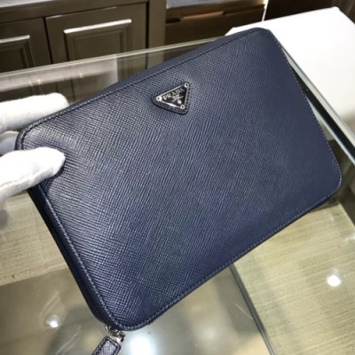 Prada Saffiano Mens Clutch Bag ,23.5CM - 프라다 사피아노 남성용 클러치백 2VF002-2,23.5CM,블루
