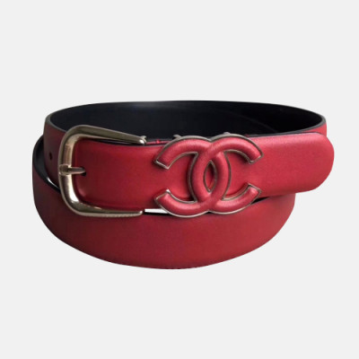 Chanel 2019 Ladies Classic CC Buckle Leather Belt - 샤넬 여성 클랙식 CC 버클 레더 벨트 Cnl0190x.Size(2.5cm).레드