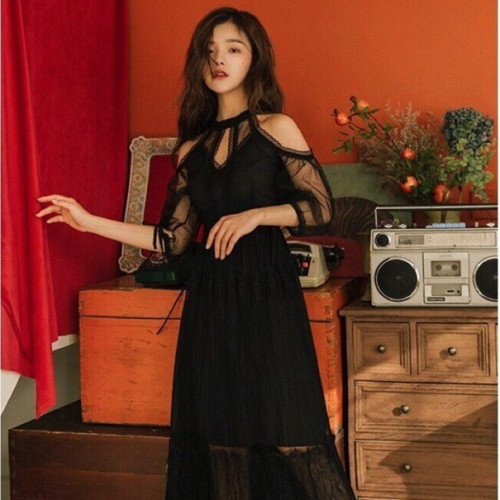 Chanel Ladies Lace One-pieces - 샤넬 여성 레이스 긴팔원피스 - cnl201x