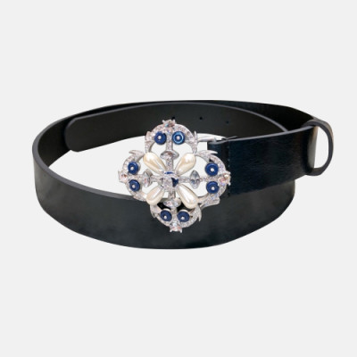 Chanel 2019 Ladies  Embellished Satin Juwel Buckle Leather Belt - 샤넬 여성 엠벨리쉬 새틴 쥬얼 버클 레더 벨트 Cnl0251x.Size(3.0cm).네이비