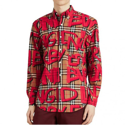 Burberry 2019 Mens Graffit Vantage Check Cotton Tshirt - 버버리 그래피티 빈티지 체크 셔츠 남방 Bur0651x.Size(s - l).2컬러(레드/블루)