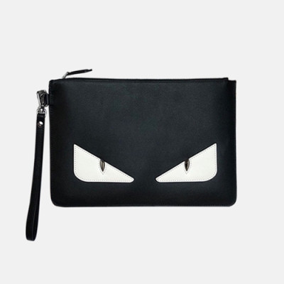 Fendi Leather Clutch Bag ,30CM - 펜디 레더 남여공용 클러치백 FENB0074,30CM,블랙