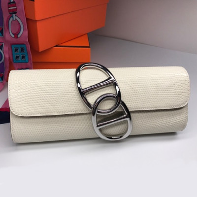Hermes Egee Lizard Leather Clutch Bag  - 에르메스 에게 리저드 레더 여성용 클러치백 HERB0690,아이보리