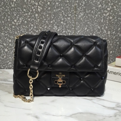 Valentino 2019 Leather Garavani CandyStud Small Chain Shoudler Bag,25CM - 발렌티노 2019 레더 가라바니 캔디스터드 스몰 체인 숄더백,0072-VTB0105,25CM,블랙