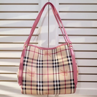 Burberry 2019 Tote Shoulder Shopper Bag, 26cm - 버버리 2019 토트 숄더 쇼퍼백,BURB0084,26cm,핑크+베이지