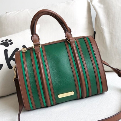 Burberry 2019 Tote Shoulder Bag,31CM - 버버리 2019 여성용 토트 숄더백,BURB0182,31CM,그린+브라운
