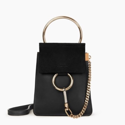 Chole 2019 Faye Leather Mini Shoulder Bag / Phone Bag, 18.5cm -  끌로에 2019 페이 레더 미니 토트 숄더백 / 폰백,CLB0064,18.5cm,블랙