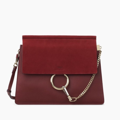 Chole 2019 Faye Leather Shoulder Bag, 32cm -  끌로에 2019 페이 레더 숄더백,CLB0072,32cm,레드