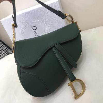 Dior 2019 Leather Saddle Shoulder Bag ,17/25.5CM - 디올 2019 레더 새들 숄더백,DIOB0101,17/25.5CM,그린
