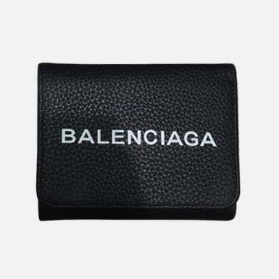 Balenciaga 2019 Leather Wallet,12cm - 발렌시아가 2019 레더 남여공용 월릿 BGW0007,12CM.블랙