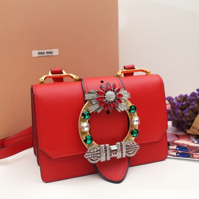 MiuMiu 2019 Lady Shoulder Cross Bag,23cm - 미우미우 2019 레이디 숄더 크로스백,5BH609, MIUB0055 , 23cm,레드