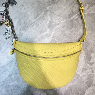 Balenciaga 2019 Leather  Belt Bag ,27CM - 발렌시아가 2019 남여공용 레더 벨트백,BGB0320,27CM,옐로우