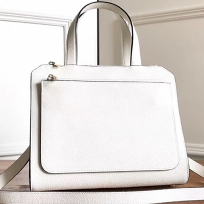 Valextra 2019 Passepartout Leather Tote Shoulder Bag,26CM - 발렉스트라 2019 패스파토 레더 토트 숄더백,VALB0036,26CM,화이트