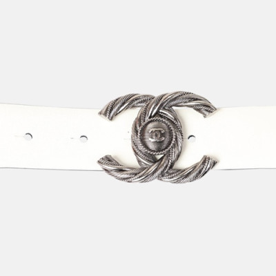 Chanel 2019 Ladies Leather Belt - 샤넬 2019 여성용 레더 벨트 CHABT0005.Size(3.0cm).화이트