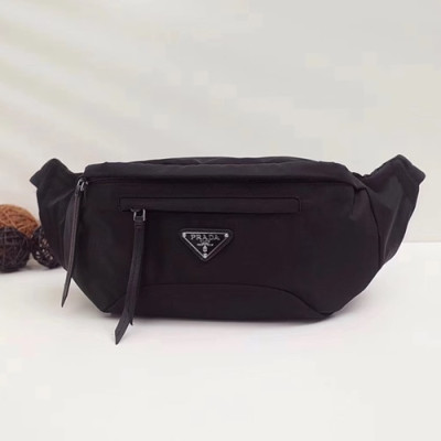 Prada 2019 Nylon Hip Sack ,28CM - 프라다 2019 나일론 남여공용 힙색 ,2VL008,28CM,블랙