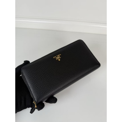 Prada Ladies Leather Wallet 1ML506 -프라다 여성용 레더 장지갑,PRAW0101, 20CM,블랙