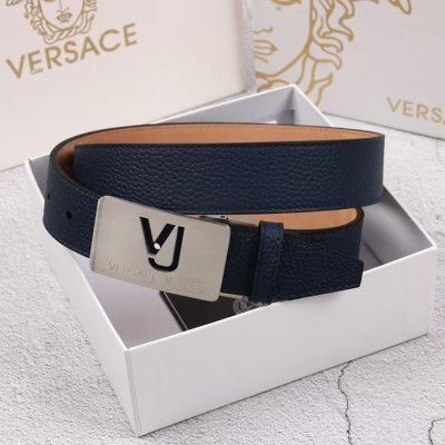 Versace Mens Leather Belt - 베르사체 남성용 레더 벨트 VERBT0053,블랙