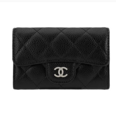 Chanel Ladies Small Wallet / Card Purse - 샤넬  여성용 레더 반지갑 / 카드 퍼스  ,CHAW0058,12cm.블랙