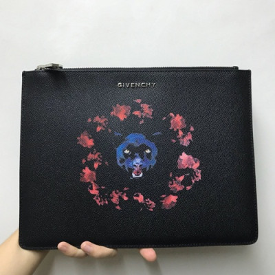 Givenchy 2019 Leather Clutch Bag,30cm - 지방시 2019 레더 남여공용 클러치백 GVB0136,30cm,블랙
