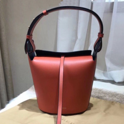 Burberry 2019 Small Leather Bucket Tote Bag, 29cm - 버버리 2019 여성용 스몰 레더 버킷 토트백 ,BURB0375,29cm,레드오렌지
