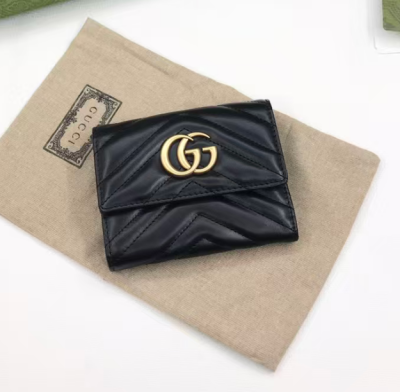 Gucci 2019 Marmont Matelasse Wallet  474802 - 구찌 마몬트 마틀라세 여성용 반지갑  GUW0040.Size(12.5cm).블랙