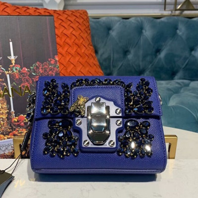 Dolce&Gabbana 2019 Leather Shoulder Bag ,16.5CM - 돌체 앤 가바나 2019 레더 여성용 숄더백 DGB0007,16.5cm,블루