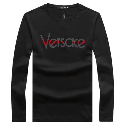 Versace 2019 Mens Cotton T-shirt - 베르사체 2019 남성 코튼 긴팔티셔츠 VERTS0035.Size(M- 3XL),블랙/화이트