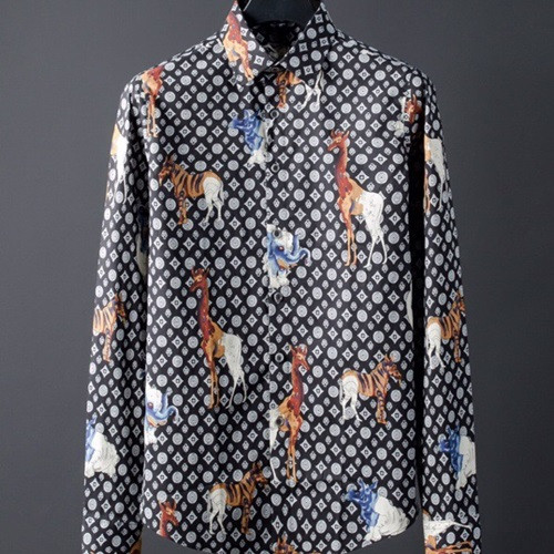 Louisvuitton 2019 Mens Logo Slim Fit Cotton shirt - 루이비통  남성 로고 슬림핏 코튼 셔츠 LOUST0040.Size(M - 3XL).블랙