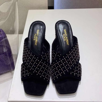 Saint Laurent 2019 Ladies High Heel Slipper - 입생로랑 2019 여성용 하이힐 슬리퍼,SLS0018.Size(225 - 245).블랙