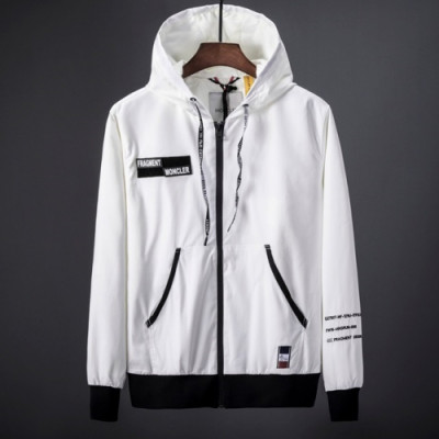 Moncler 2019 Mens Patch Logo Casual Windproof Hood Jacket - 몽클레어 2019 남성 패치 로고 캐쥬얼 방풍 후드자켓 Moc0512x,Size(m - 2xl).화이트