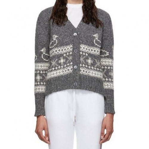 Thom Browne 2019 Womens Strap V-neck Cardigan - 톰브라운 2019 여성 스트랩 브이넥 가디건 Thom0189x.Size(s - l).그레이