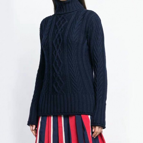 Thom Browne 2019 Womens Strap Turtle-neck Sweater - 톰브라운 2019 여성 스트랩 터틀넥 스웨터 Thom0193x.Size(s - l).네이비