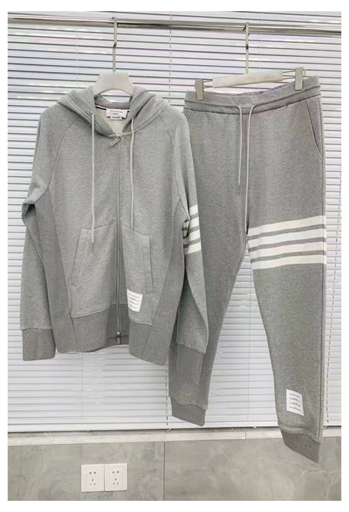 Thom browne 2022 Mens Casual Logo Training Set - 톰브라운 2022 남성 캐쥬얼 로고 트레이닝 셋트 Thom0197x.Size(m - 2xl).그레이