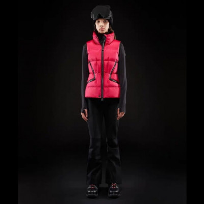 Moncler  2019 Womens Patch Logo Down Pedding Vest - 몽클레어 2019 여성 패치 로고 다운 패딩 조끼 Moc0677x.Size(s - l).3컬러(블랙/크림/핑크)