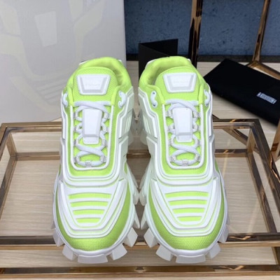 Prada 2019 Mm / Wm Leather Running Shoes  - 프라다 2019 남여공용 레더 투톤 런닝 슈즈 PRAS0141.Size(225 - 275).화이트+네온옐로우