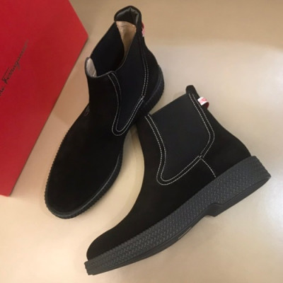 Ferragamo 2019 Mens Suede Boots - 페라가모 2019 남성용 스웨이드 부츠,FGMS0071,Size(240 - 275).블랙