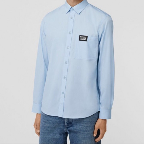 Burberry 2019 Mens Vintage Logo Slim Fit Cotton shirt - 버버리 2019 남성 빈티지 로고 슬림핏 코튼 셔츠 Bur1026x.Size(s - 2xl).스카이블루