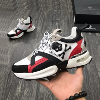 Philipp plein 2019 Mens Leather Sneakers  - 필립플레인 2019 남성용 레더 스니커즈 PPS0089,Size(240 - 275).화이트