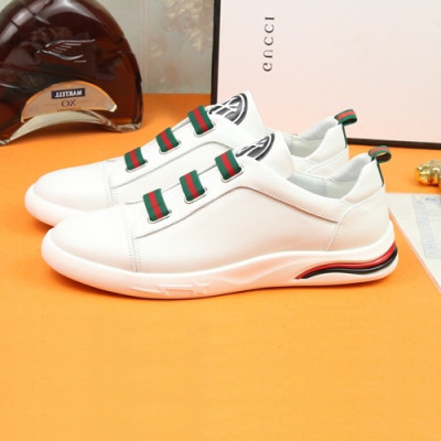 Gucci 2019 Mens Leather Sneakers - 구찌 2019 남성용 레더 스니커즈 GUCS0336,Size(240 - 270).화이트