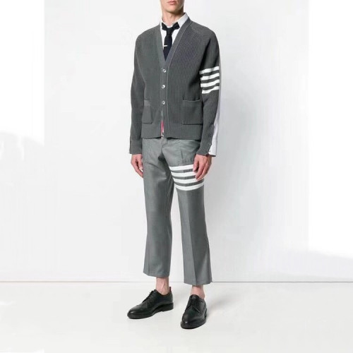 Thom Browne 2019 Mens Strap V-neck Cardigan - 톰브라운 2019 남성 스트랩 브이넥 가디건 Thom0225x.Size(s - xl).그레이