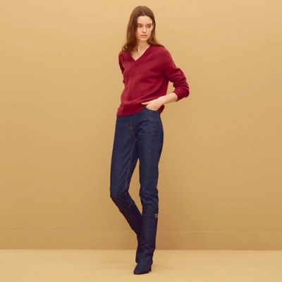 Hermes Womens Wool V-neck Sweater - 에르메스 여성 울 브이넥 스웨터 - her313x
