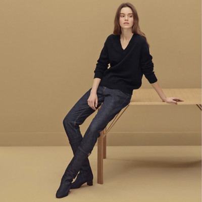 Hermes Womens Wool V-neck Sweater - 에르메스 여성 울 브이넥 스웨터 - her314x